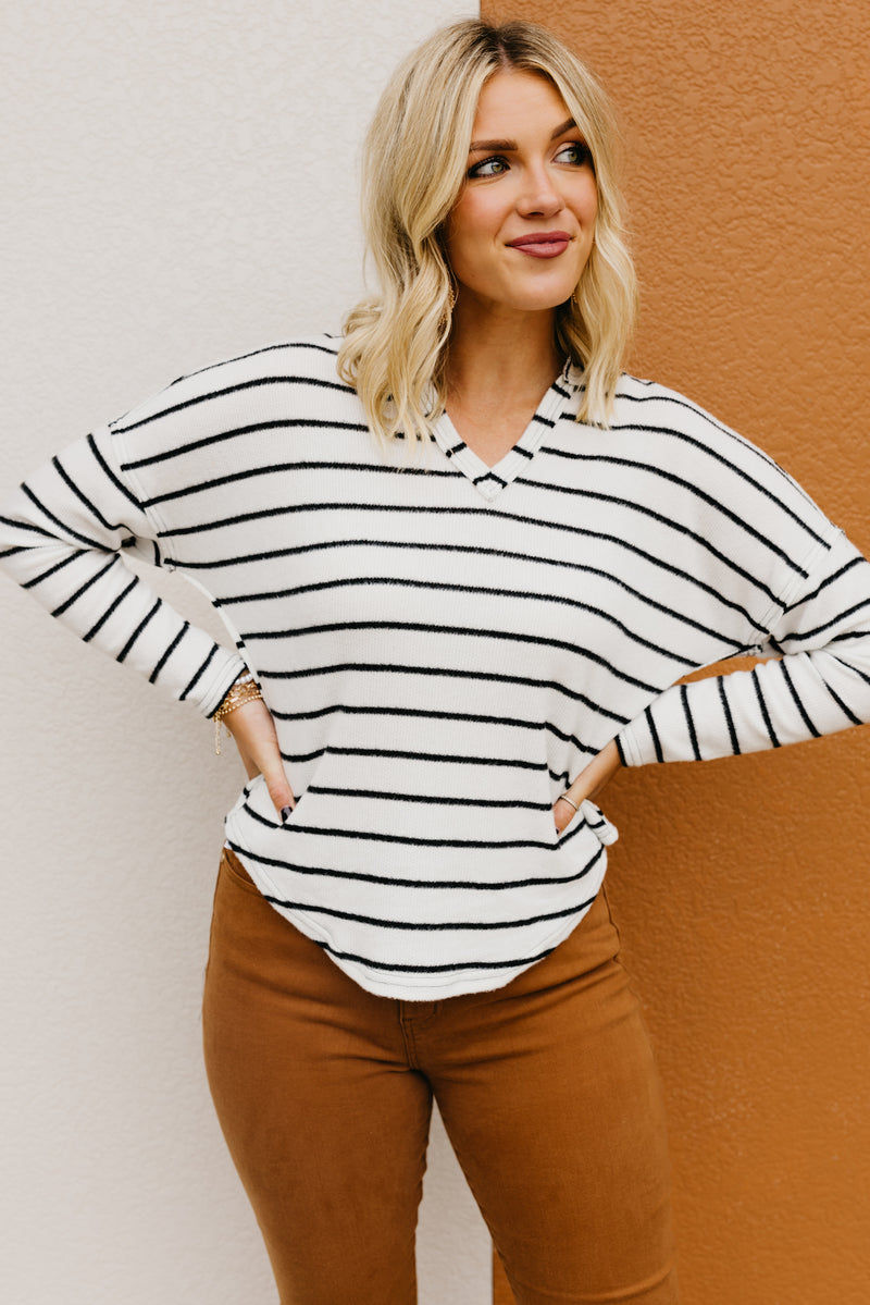 The Alessandro Raglan Striped Knit Top