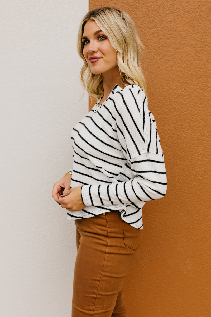 The Alessandro Raglan Striped Knit Top
