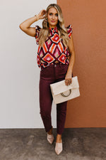 The Ansley Woven Ruffle Sleeve Top