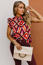 The Ansley Woven Ruffle Sleeve Top