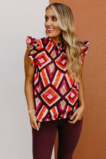 The Ansley Woven Ruffle Sleeve Top