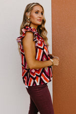 The Ansley Woven Ruffle Sleeve Top