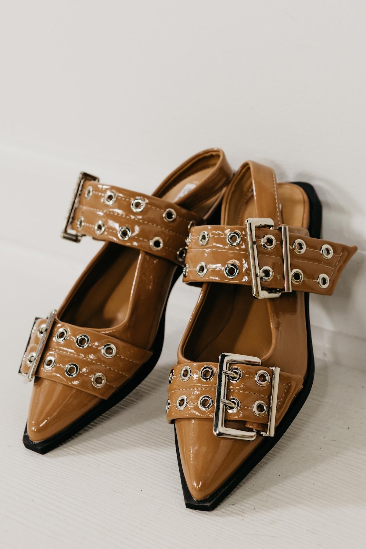 The Rivets Pointed Toe Slingback Flat