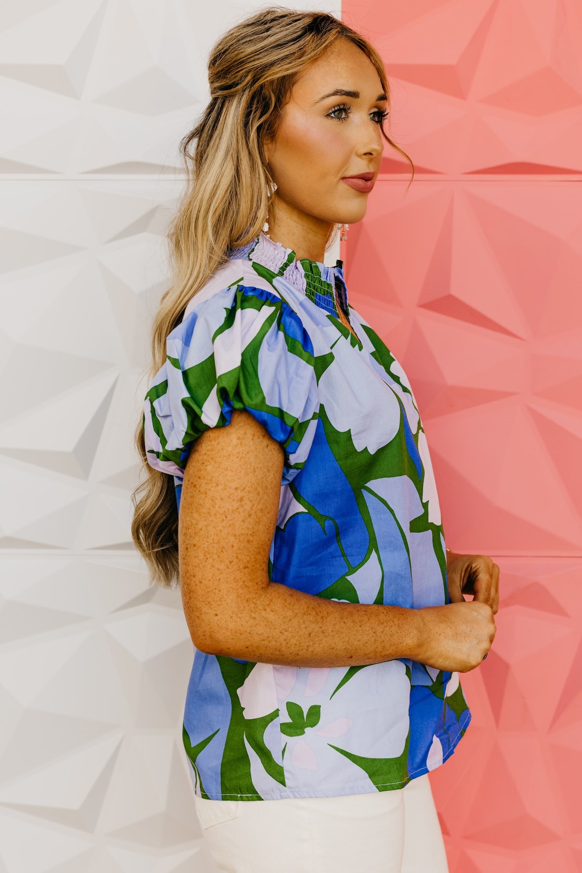 The Edison Floral Smock Neck Top