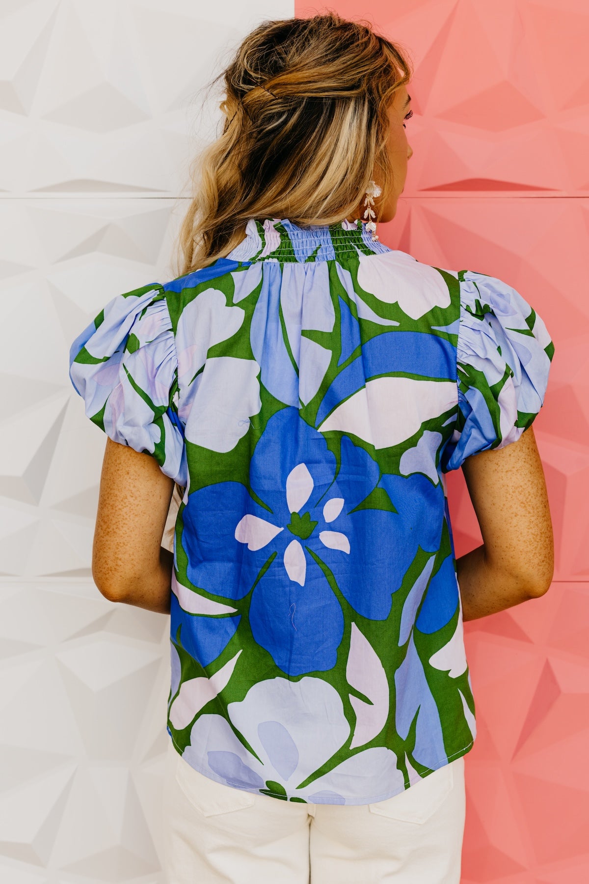 The Edison Floral Smock Neck Top