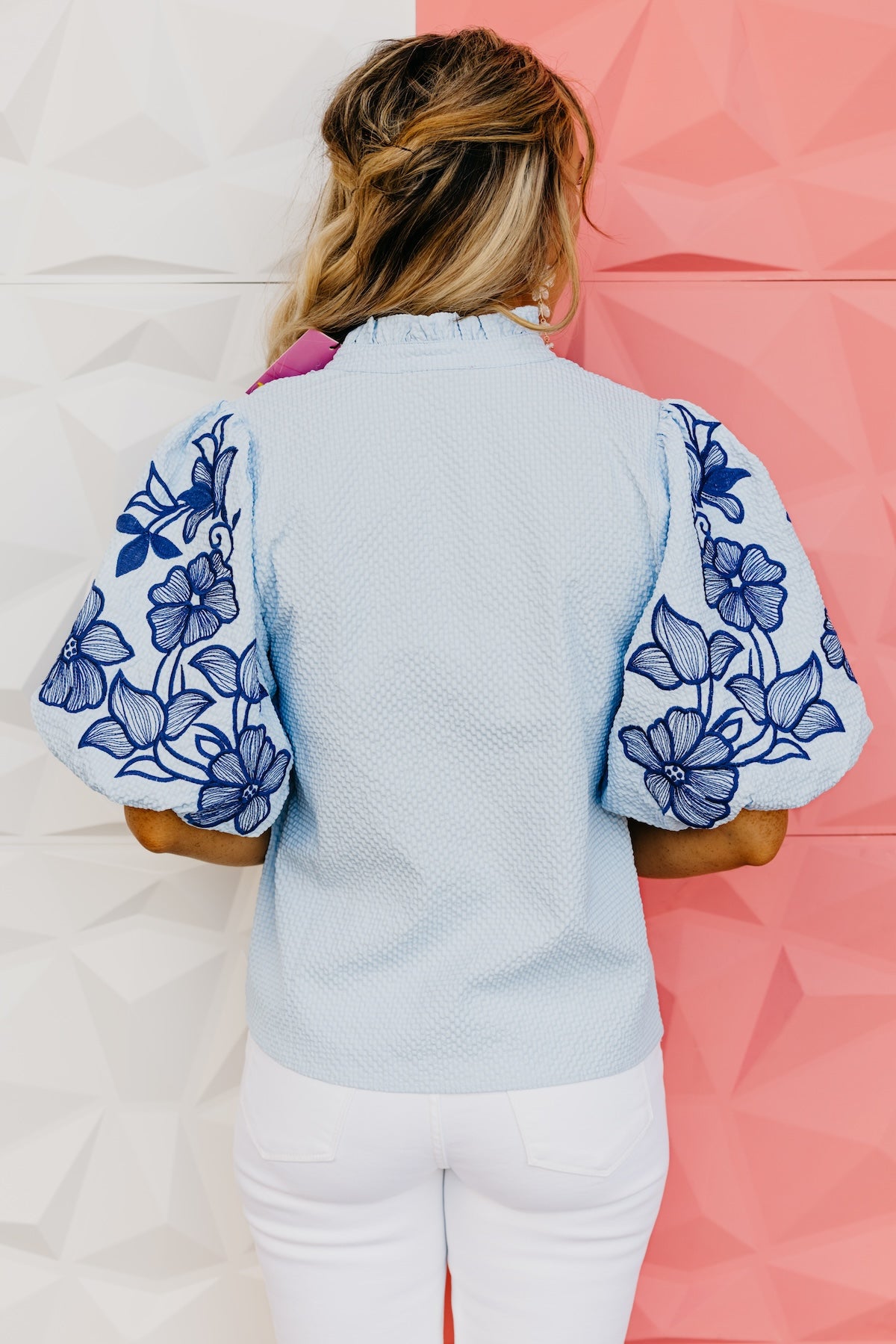 The Quentin Embroidered Puff Sleeve Top