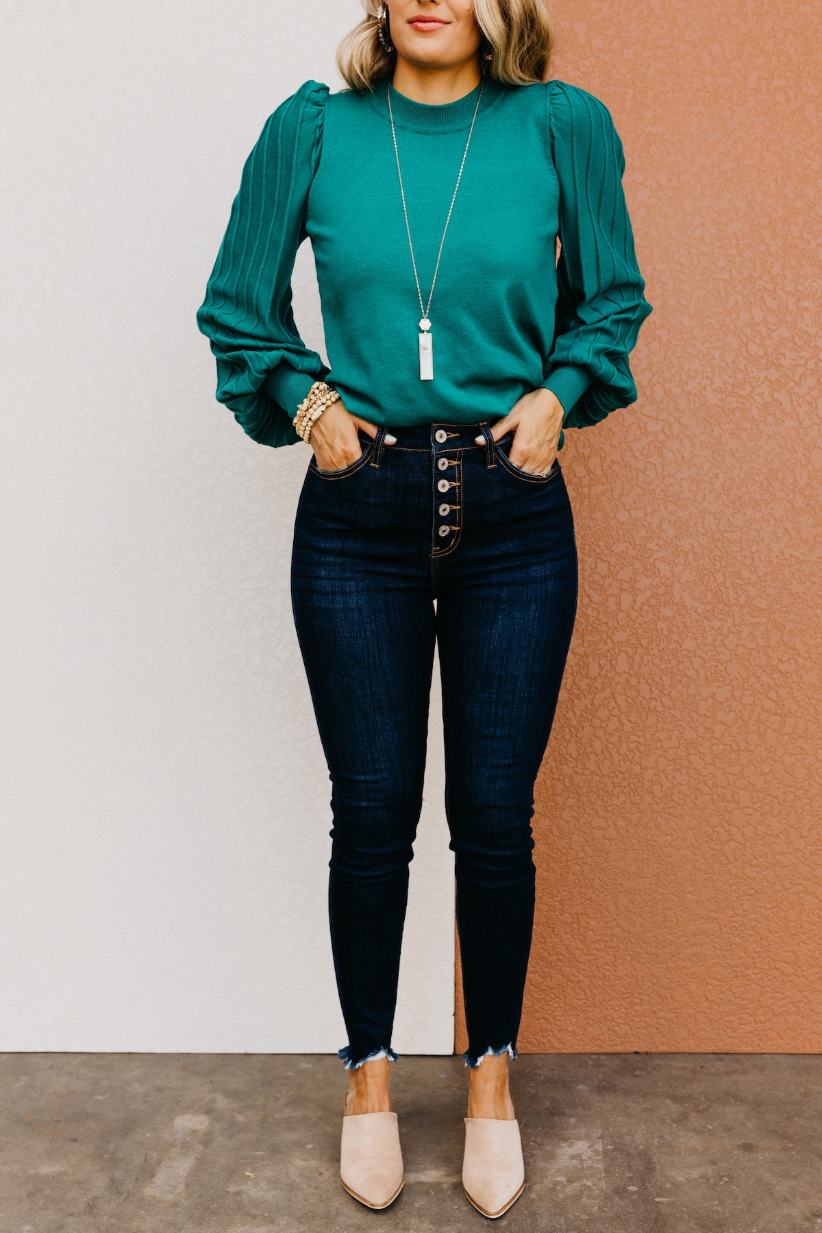 Kan Can 11 inch Button Front Dark Skinny Denim - KC7273D
