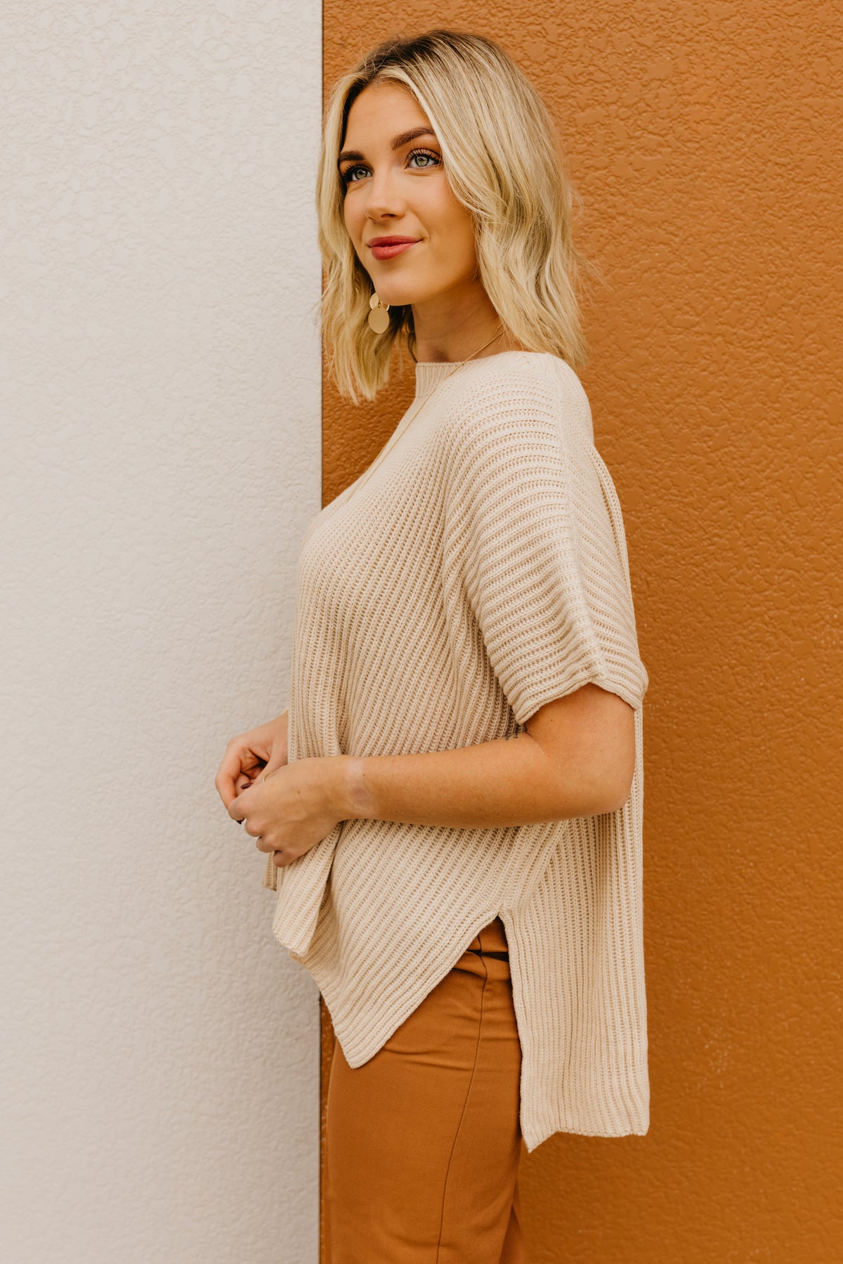 The Victoria Side Slit Poncho Sweater  - FINAL SALE