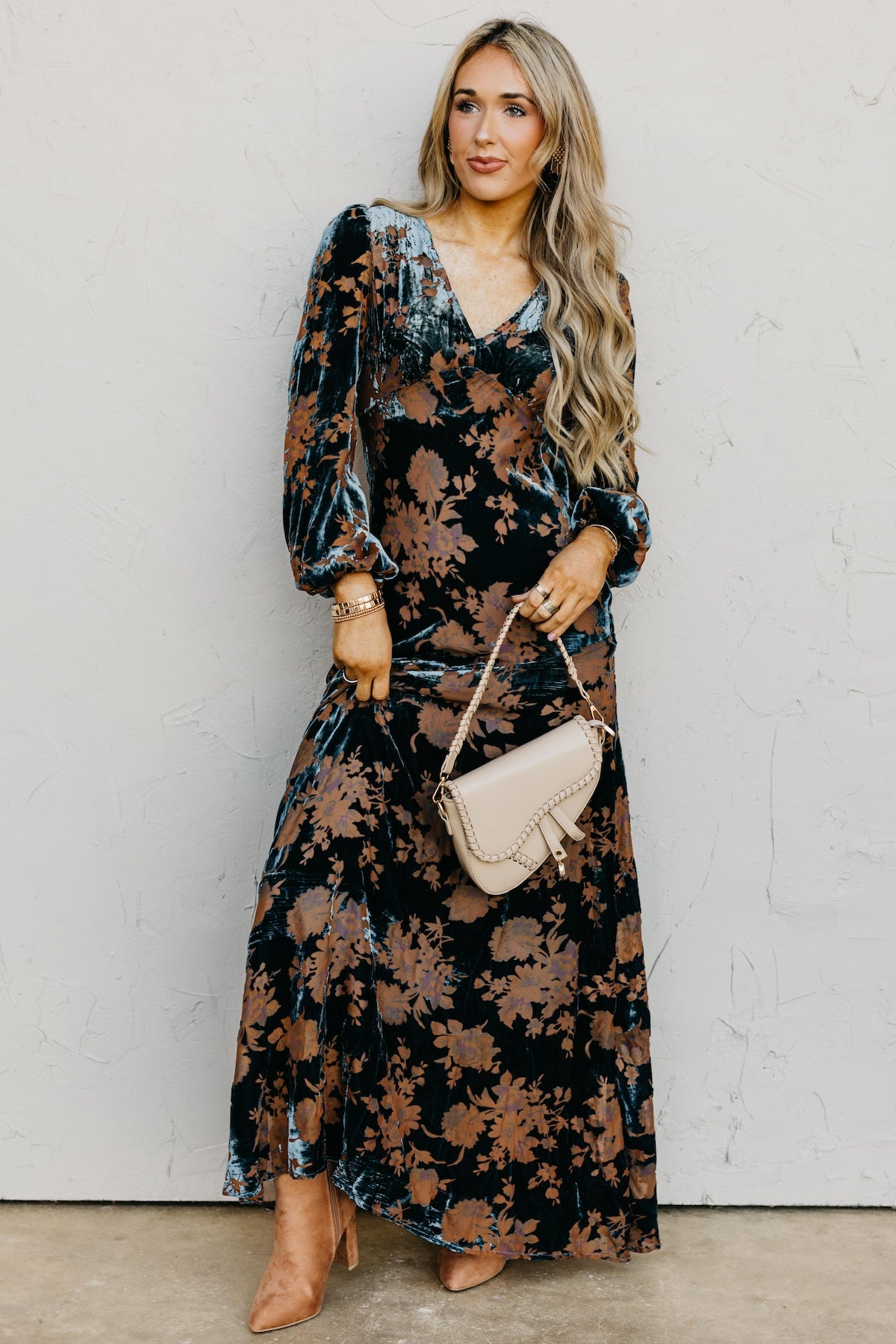 The Mariska Burnout Velvet Maxi Dress