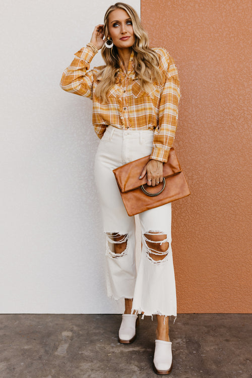 The Poppy Frayed Edge Button Down Shirt