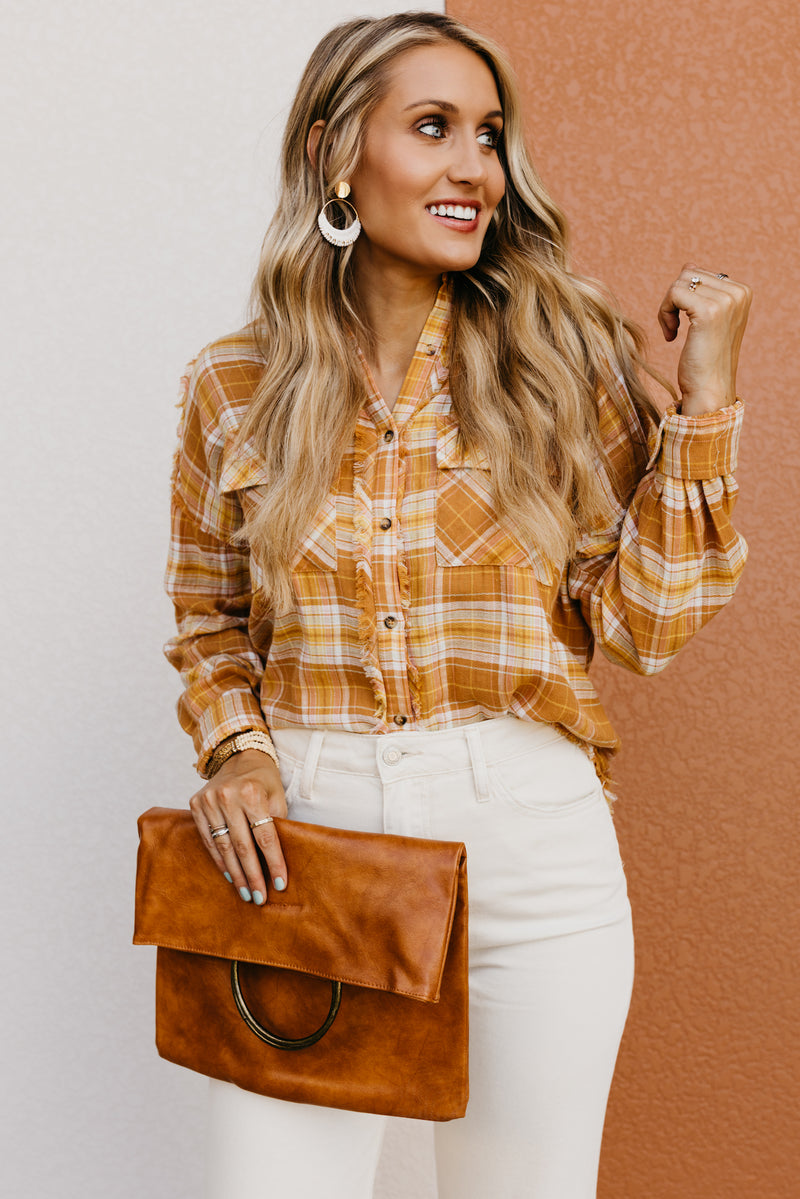 The Poppy Frayed Edge Button Down Shirt