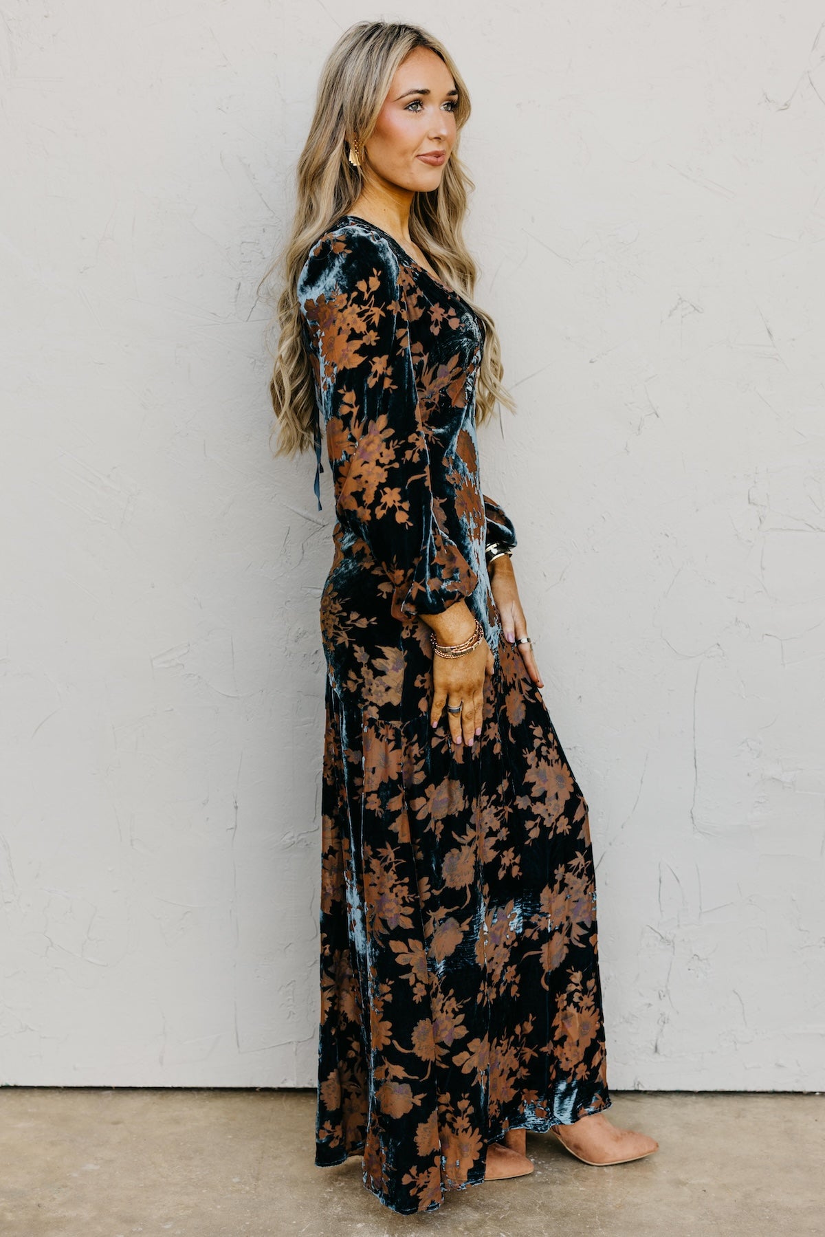 The Mariska Burnout Velvet Maxi Dress