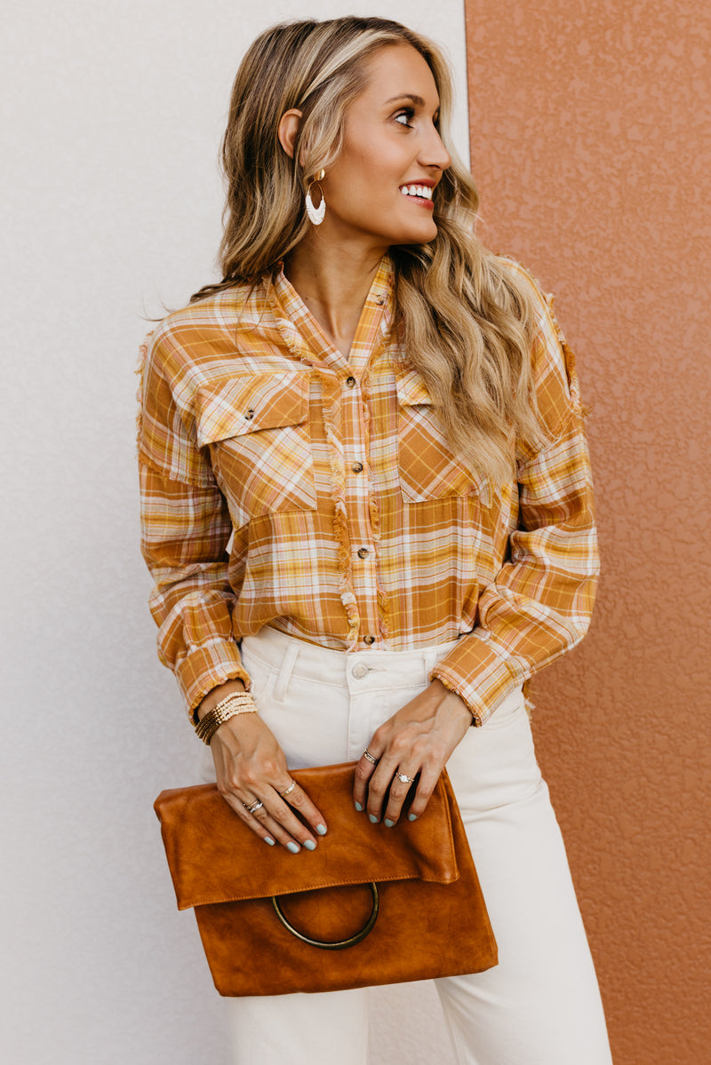 The Poppy Frayed Edge Button Down Shirt