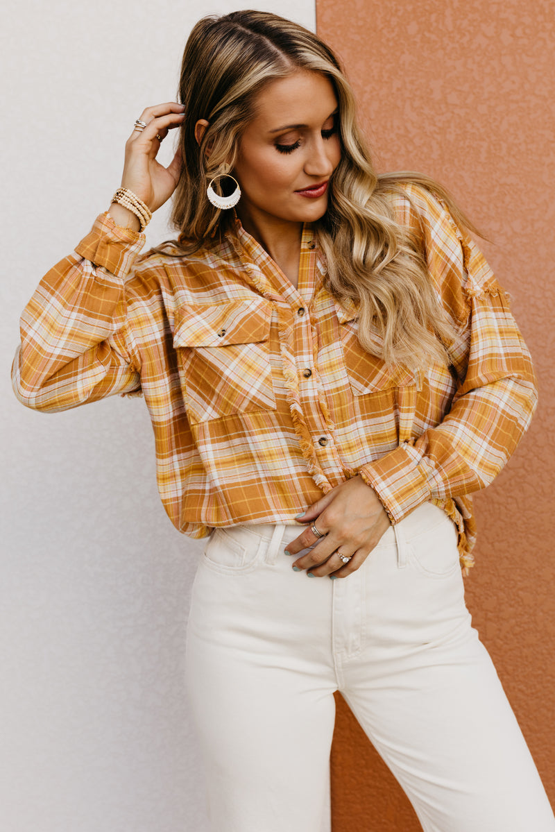 The Poppy Frayed Edge Button Down Shirt