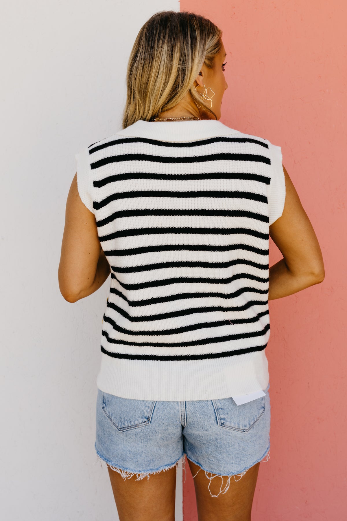The Kyree Floral Half Button Sweater Vest