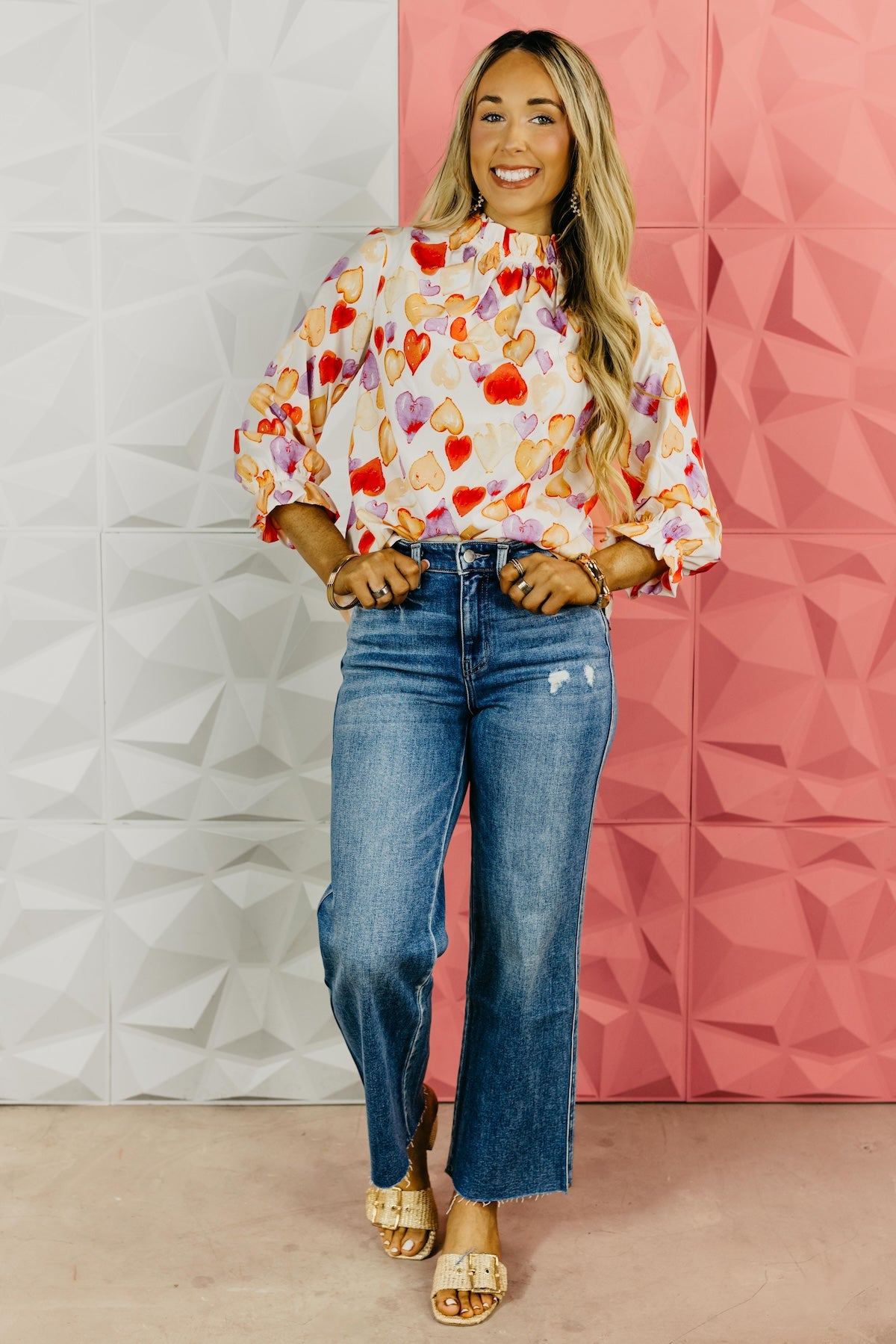 The Feasby Heart Print Blouse