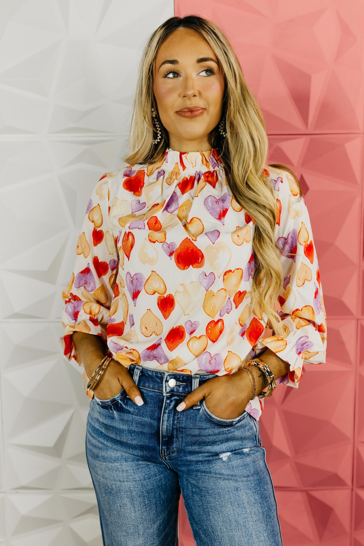 The Feasby Heart Print Blouse
