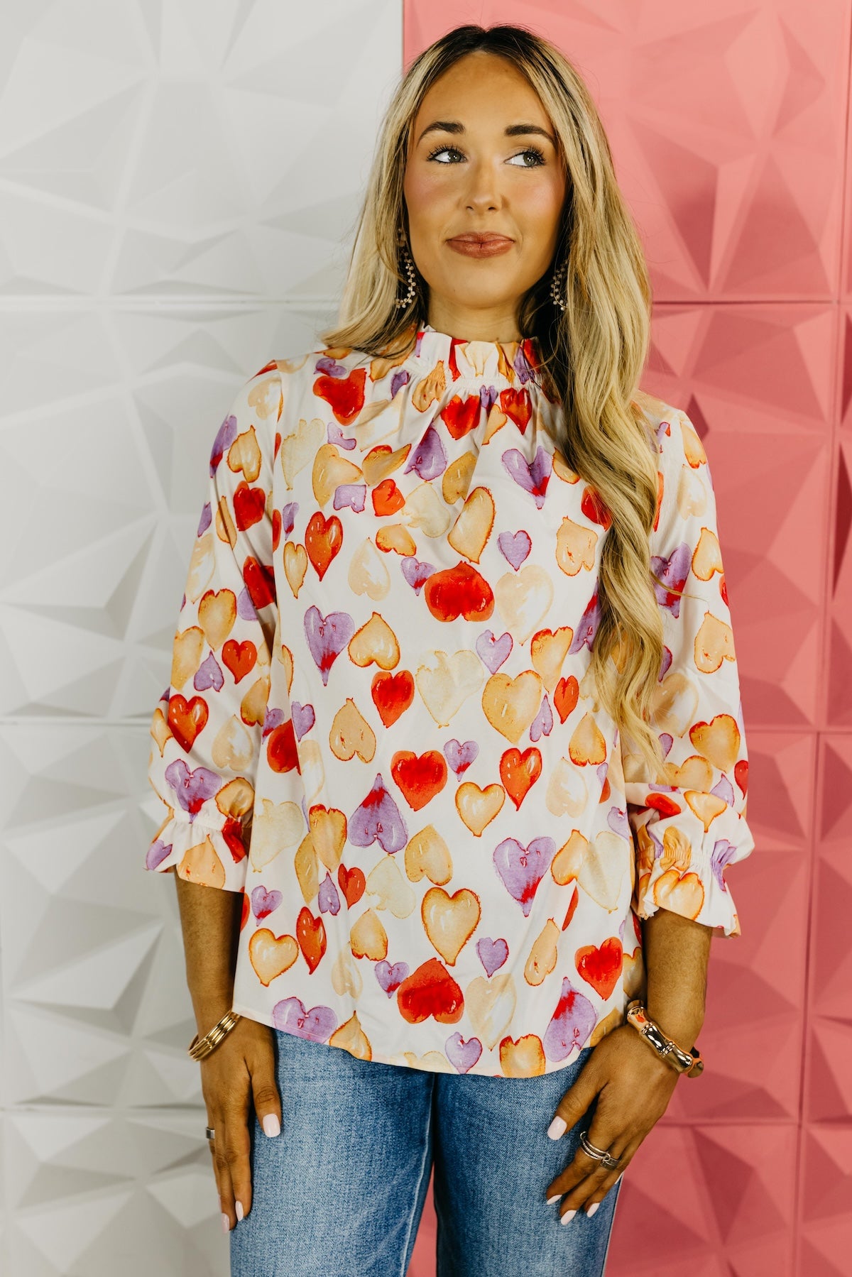 The Feasby Heart Print Blouse