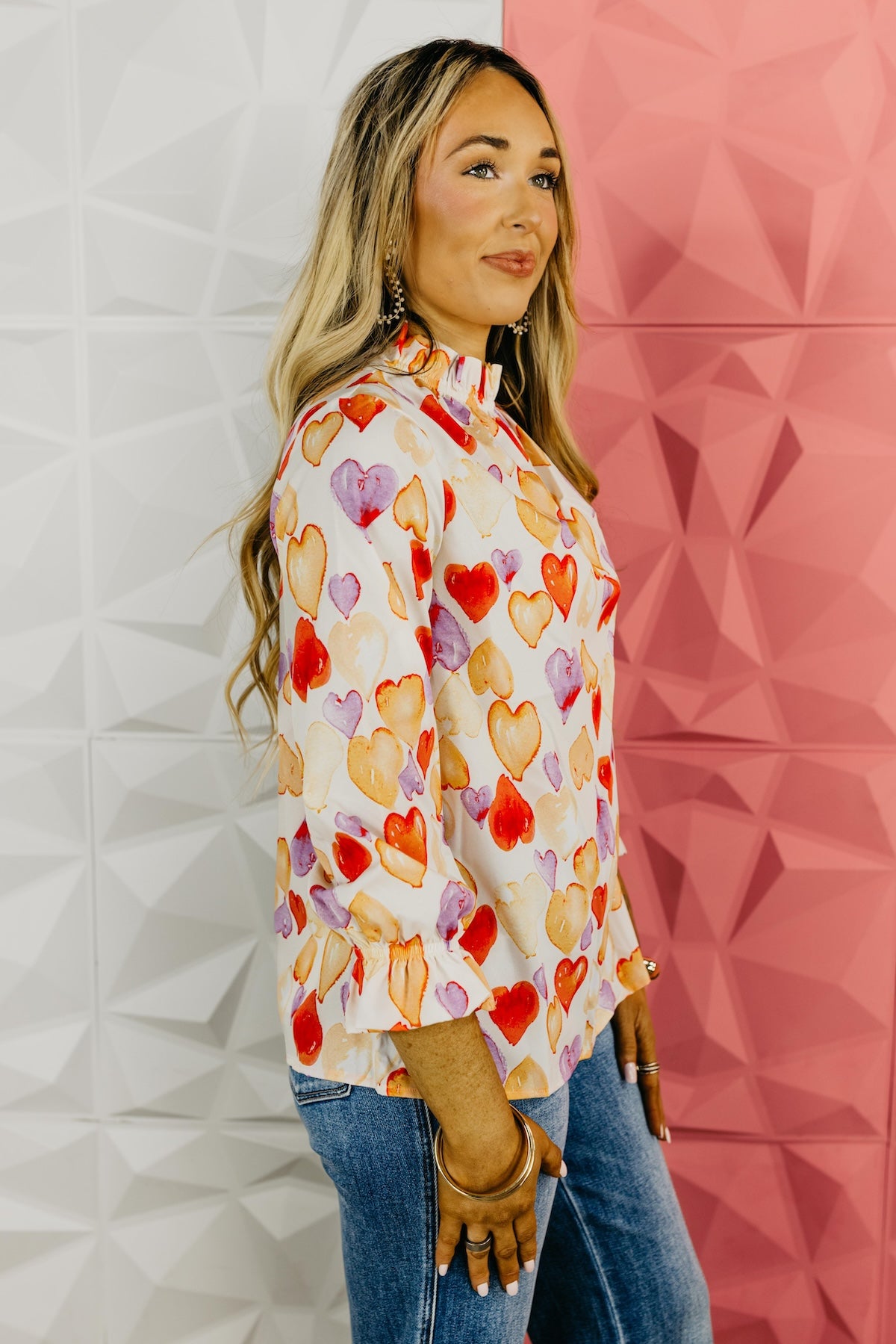 The Feasby Heart Print Blouse