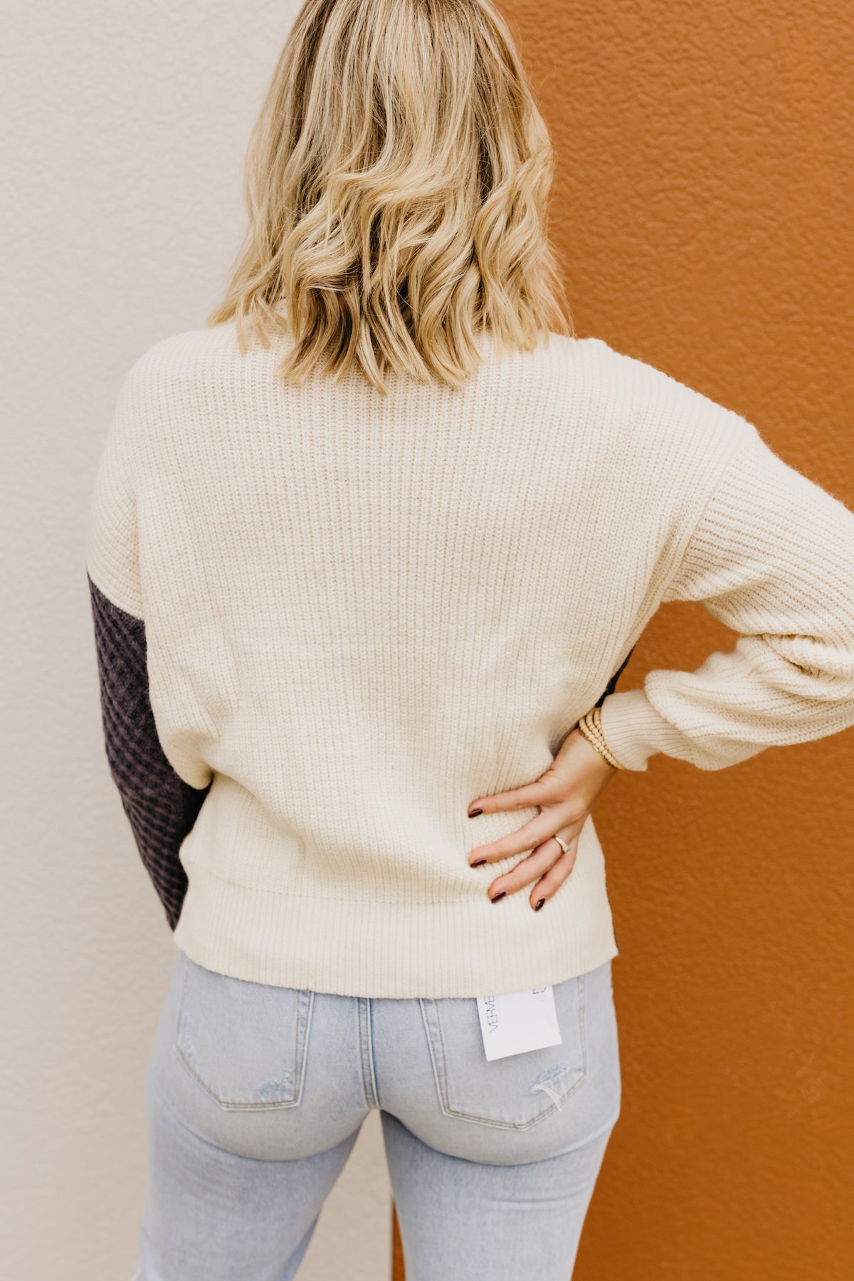 The Giovanni Color Block Cable Knit Sweater  - FINAL SALE