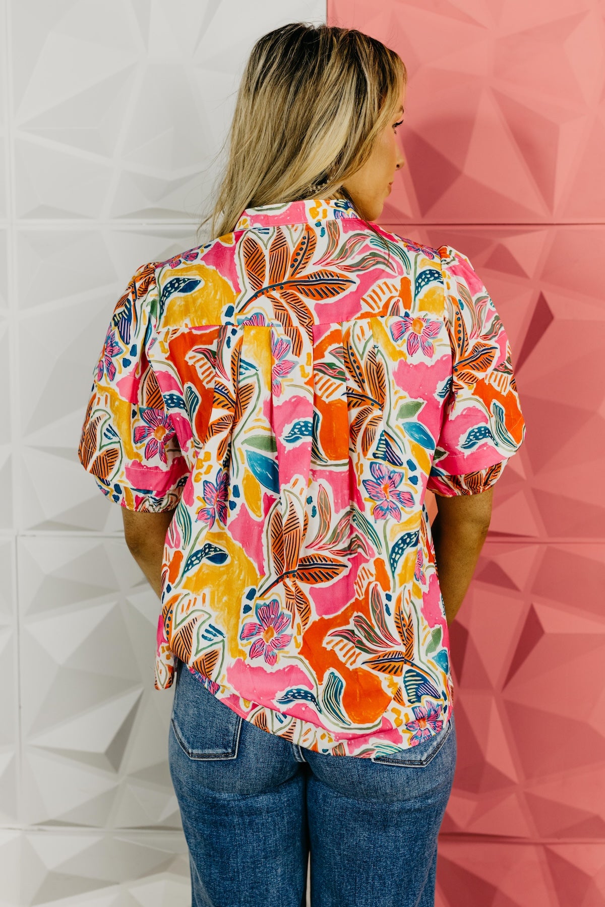The Gibson Floral Pleated Blouse