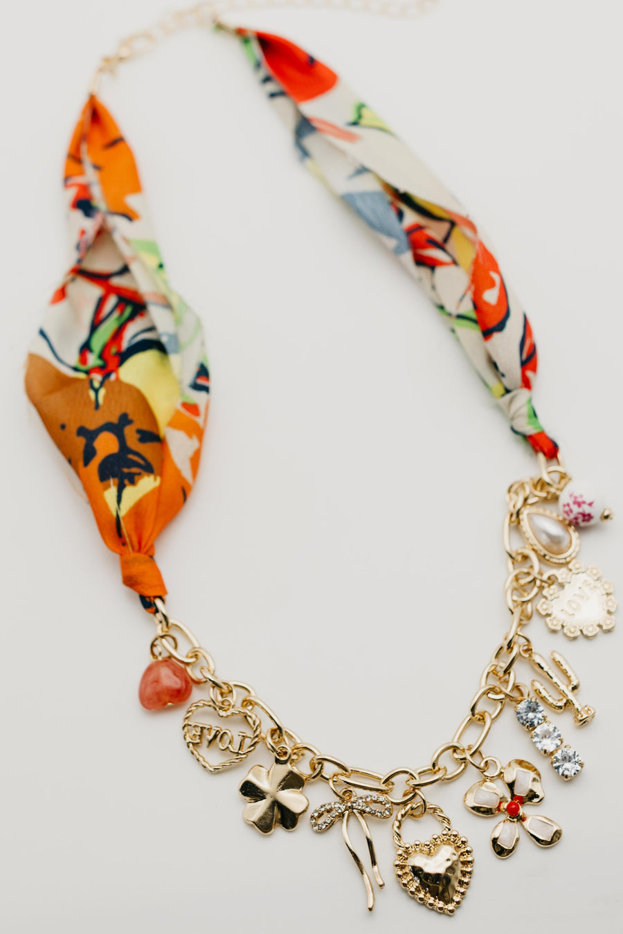 The Sid Colorful Scarf Charm Chain Necklace