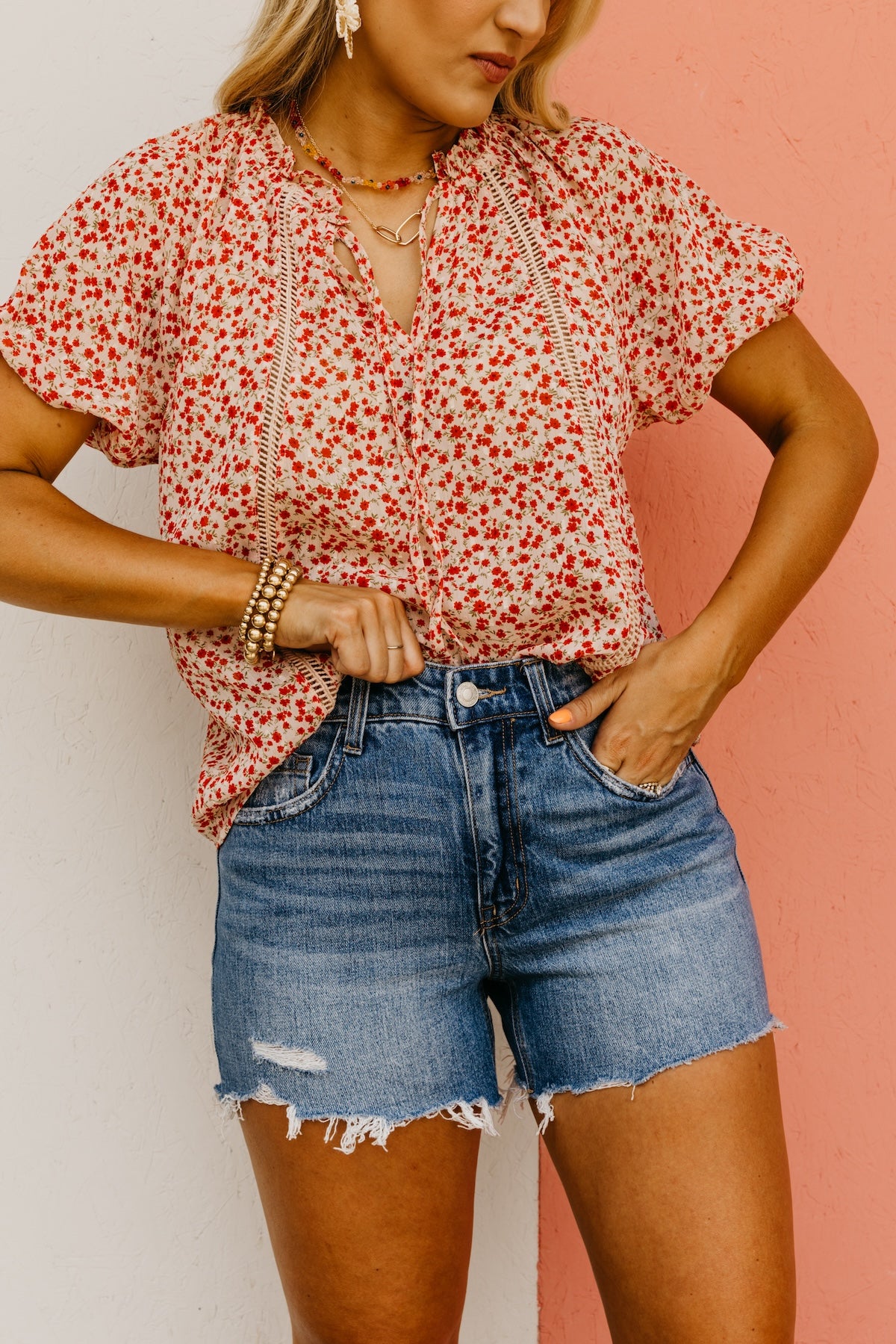 Vervet Denim | The Rebecca Raw Distressed Hem A-Line Shorts