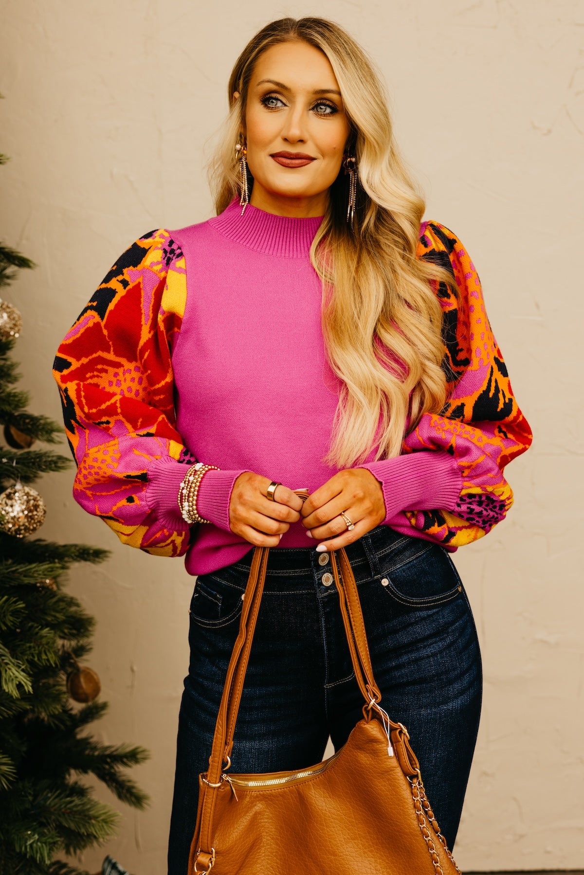 The Delilah Floral Sleeve Sweater