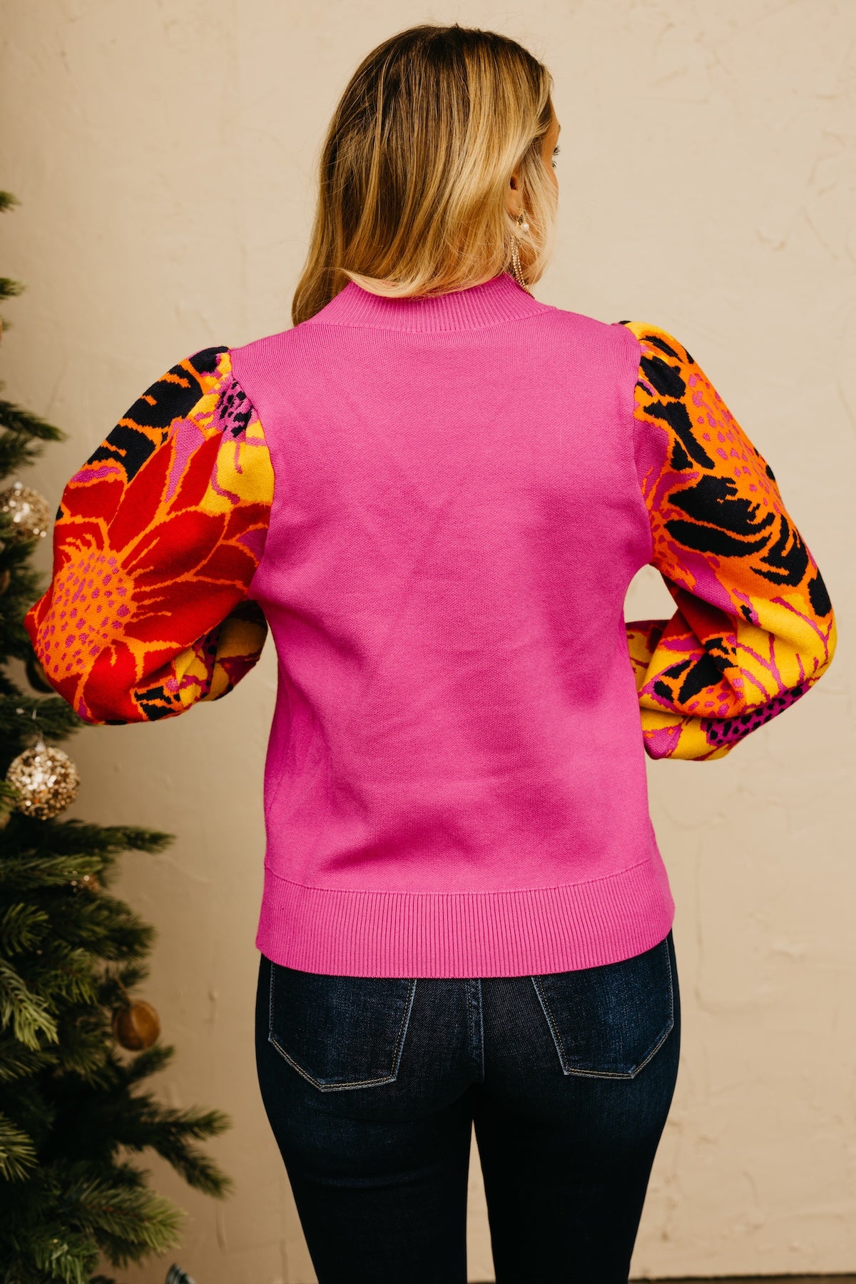 The Delilah Floral Sleeve Sweater
