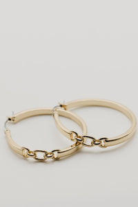 The Chance Chain And Solid Hoop Earring