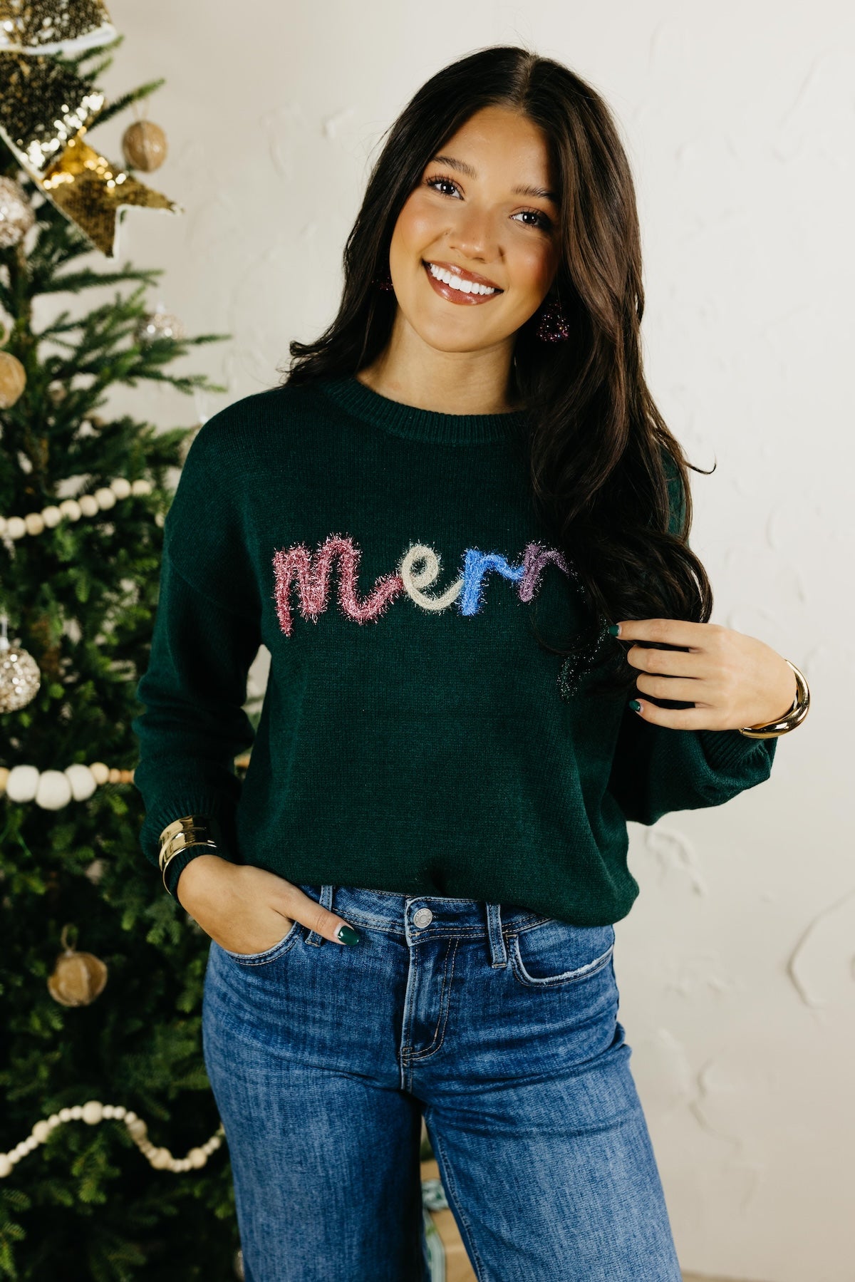 The Merry Tinsel Graphic Sweater