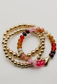 The Brady Beaded Heart Stretch Bracelet Set