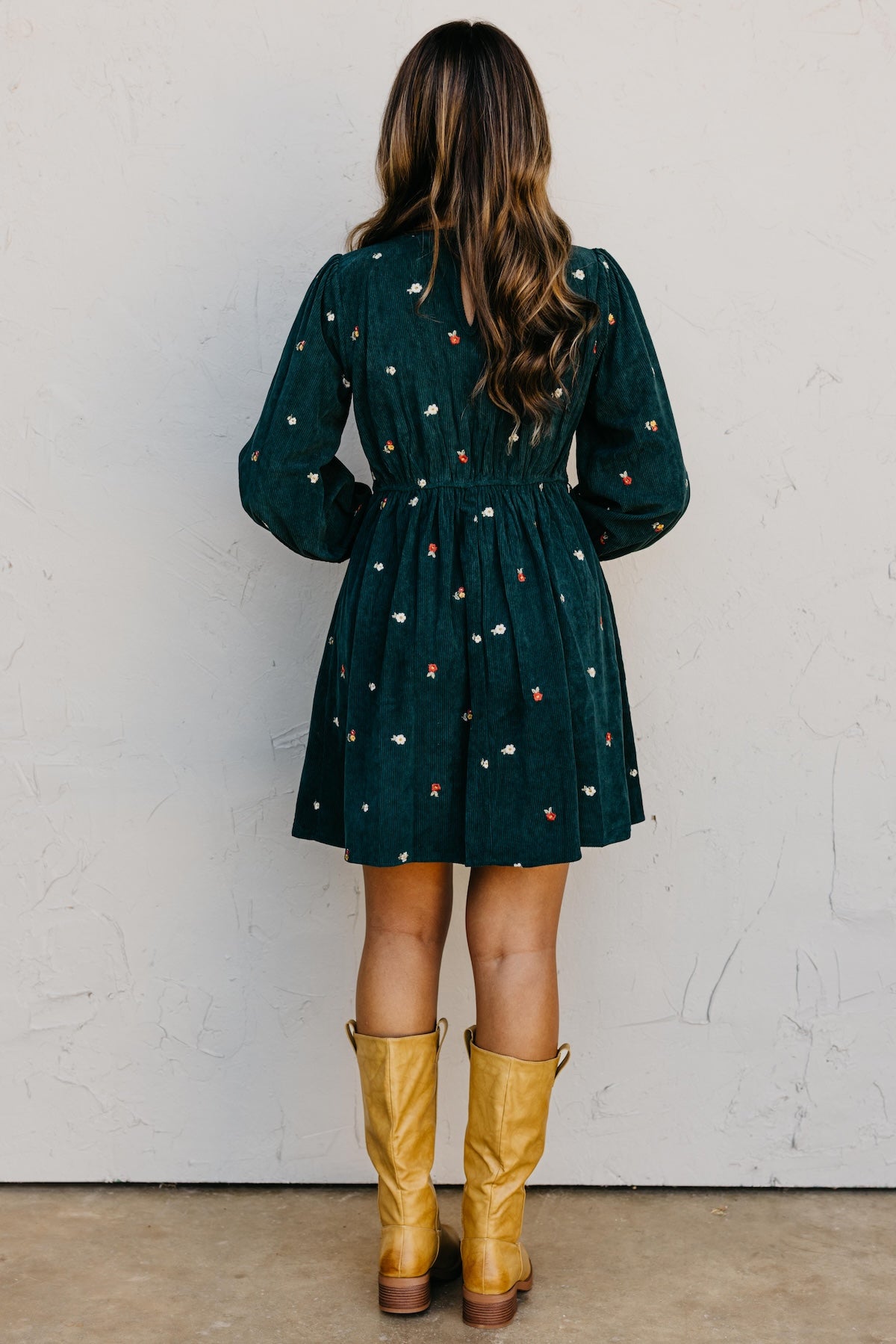 The Nalani Embroidered Corduroy Mini Dress