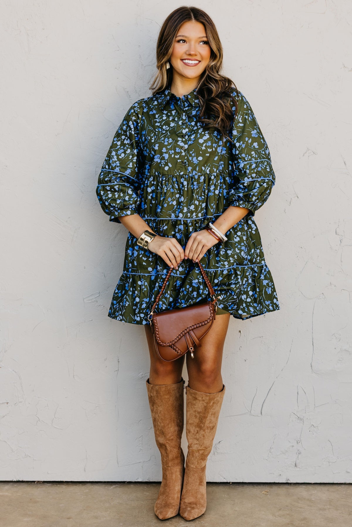 The Solvay Floral Tiered Mini Dress