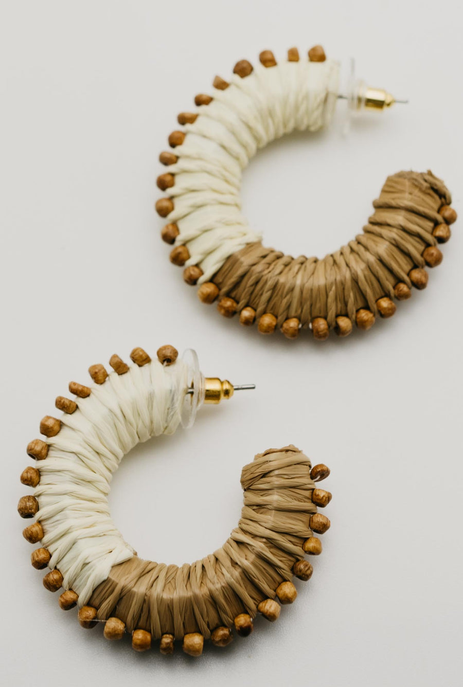 The Ebony Raffia Straw Hoop Earrings