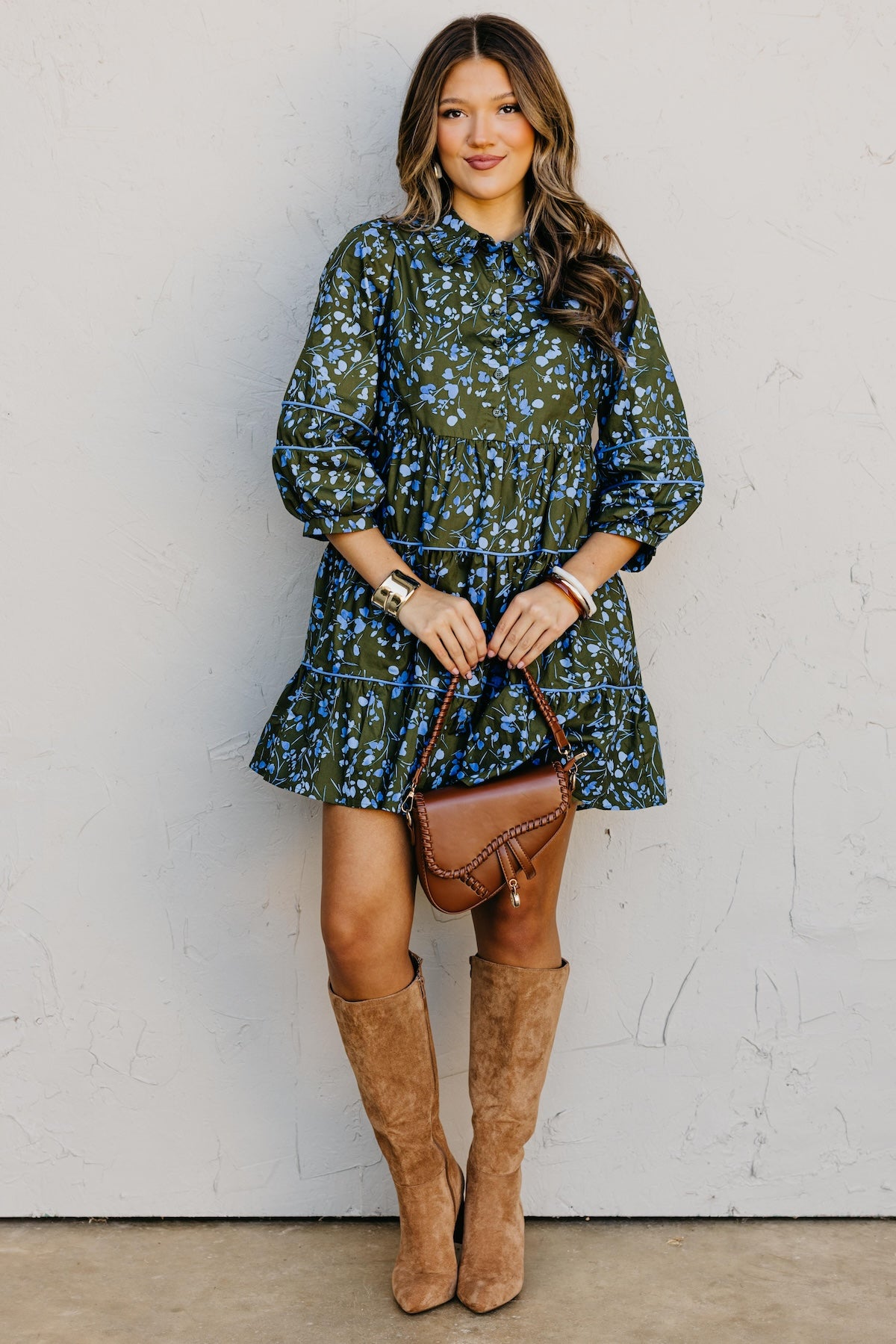 The Solvay Floral Tiered Mini Dress
