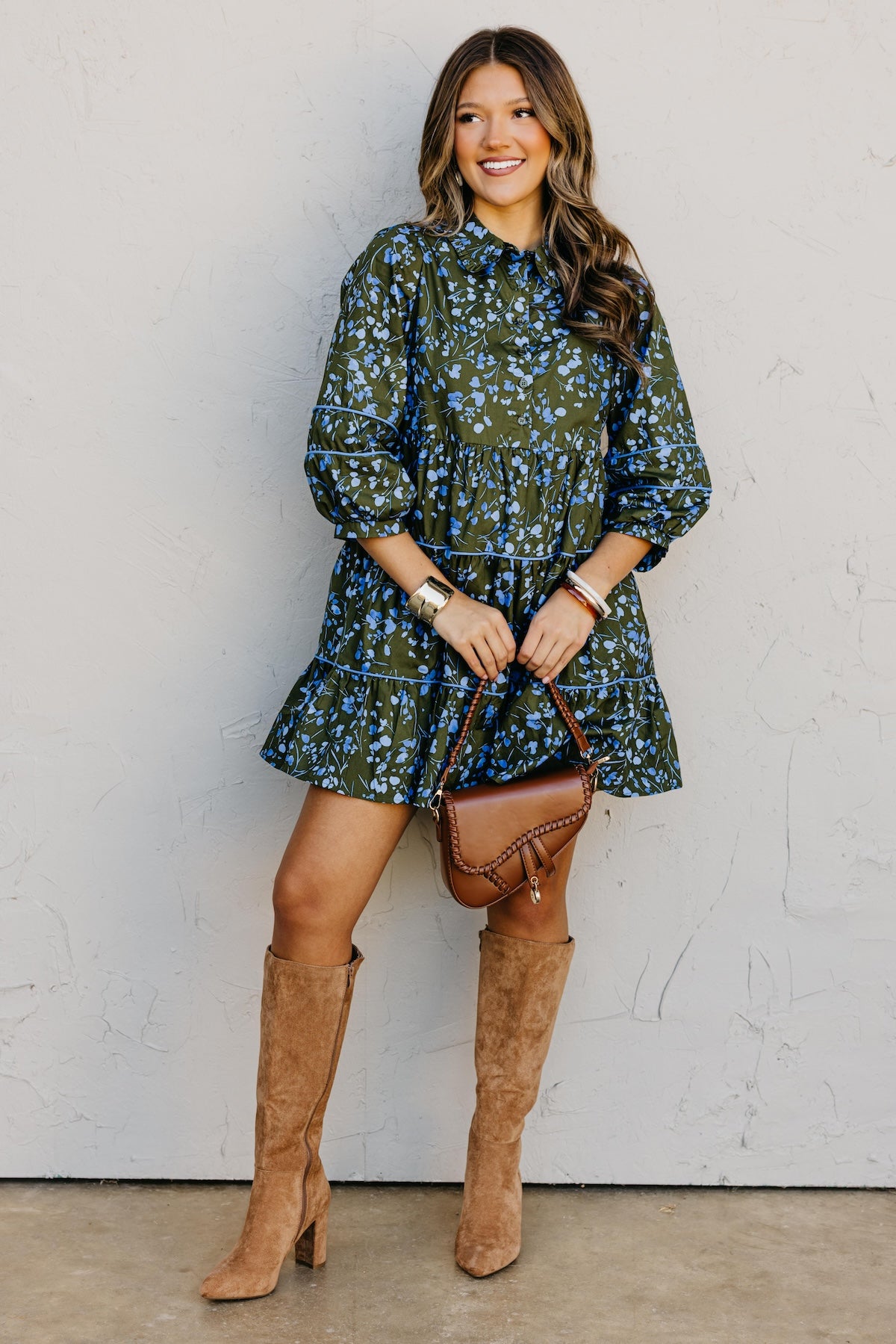 The Solvay Floral Tiered Mini Dress