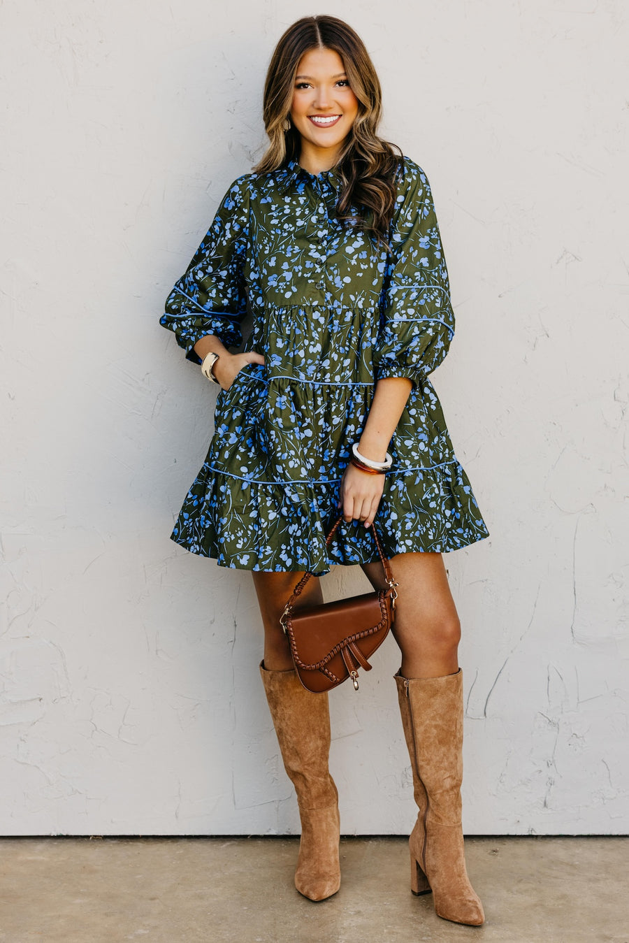 The Solvay Floral Tiered Mini Dress