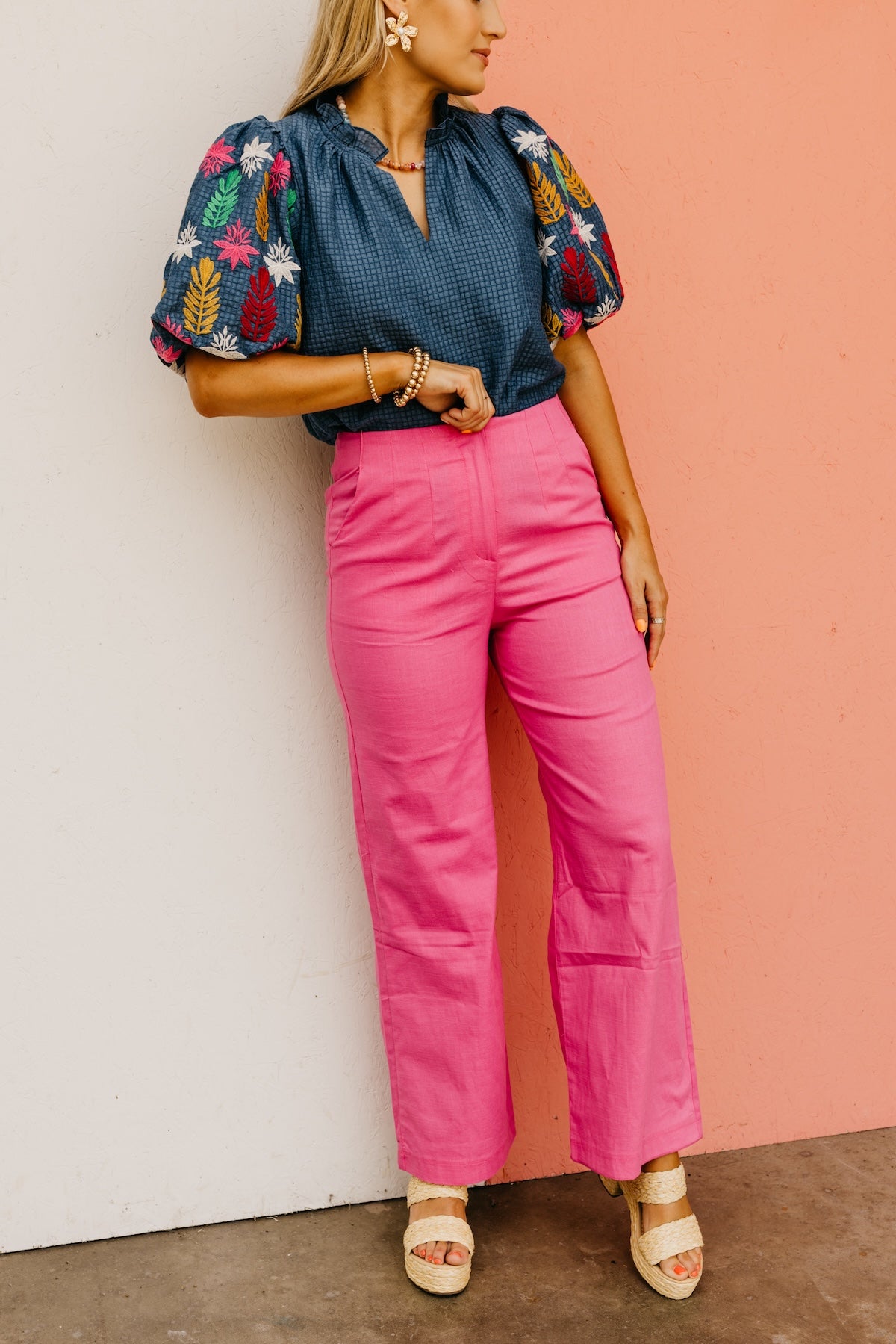 The Titan Linen Darted Wide Leg Pants