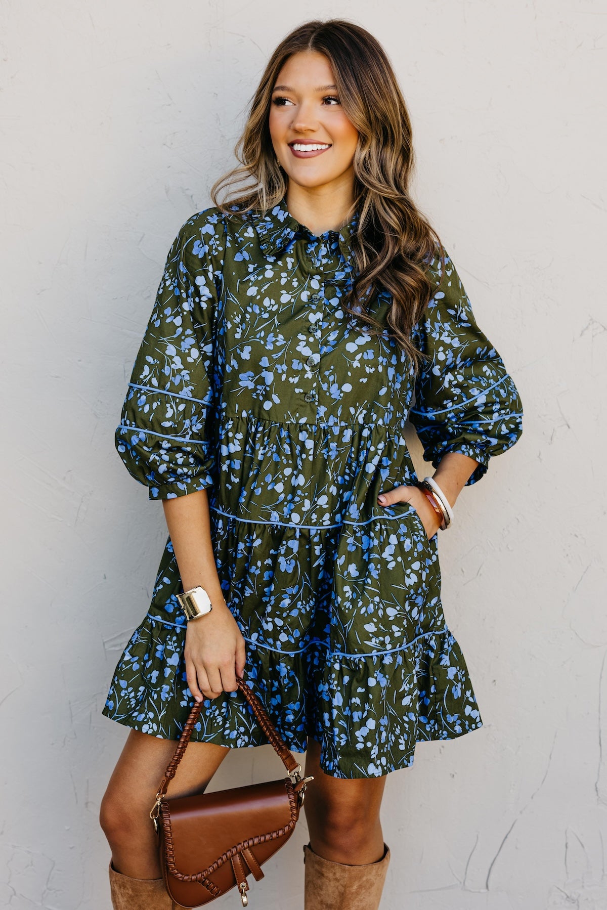 The Solvay Floral Tiered Mini Dress