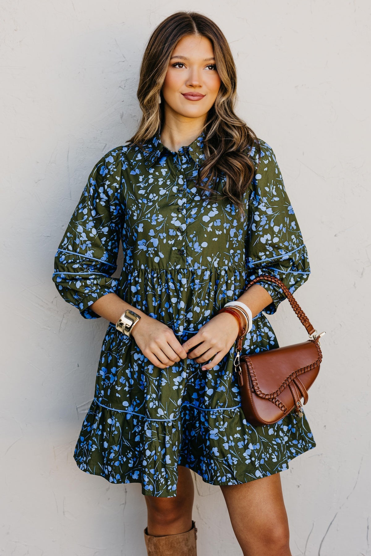 The Solvay Floral Tiered Mini Dress
