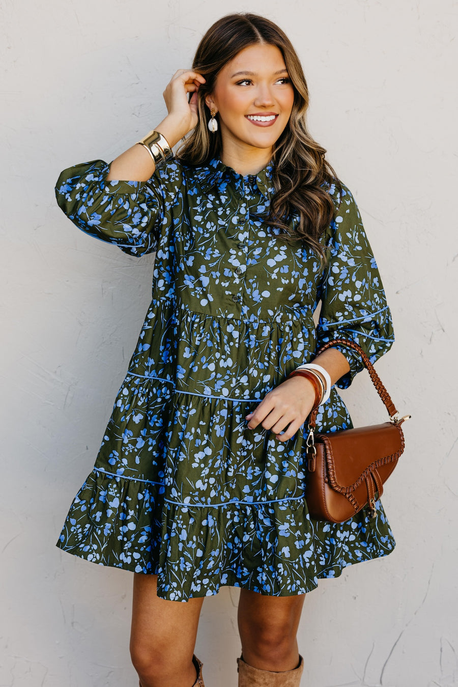 The Solvay Floral Tiered Mini Dress