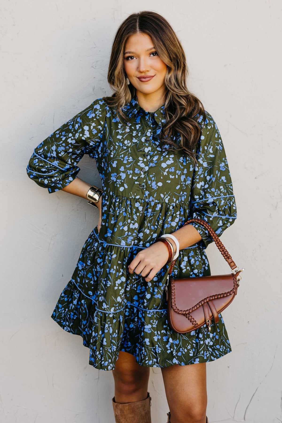 The Solvay Floral Tiered Mini Dress