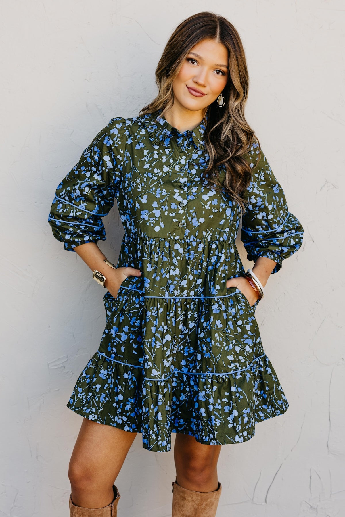 The Solvay Floral Tiered Mini Dress
