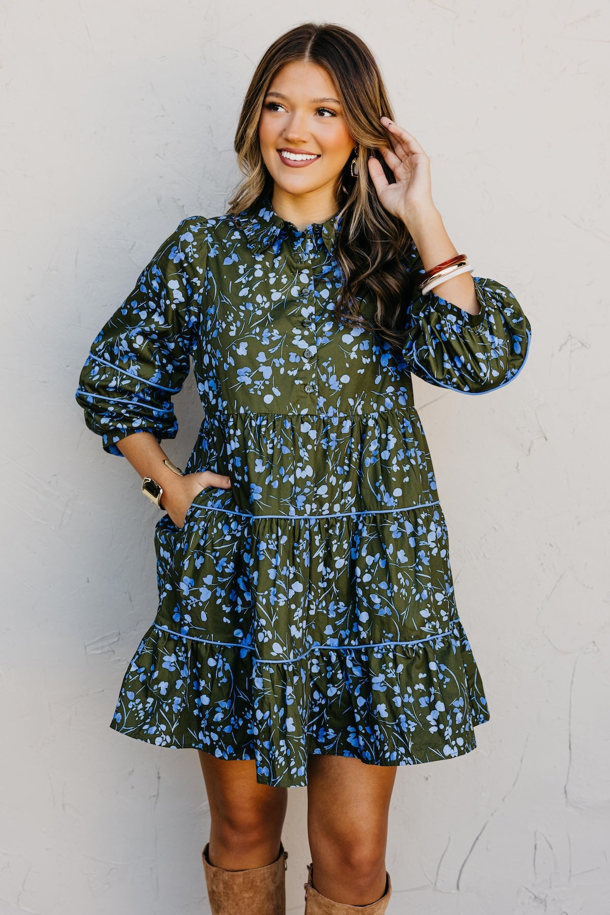 The Solvay Floral Tiered Mini Dress