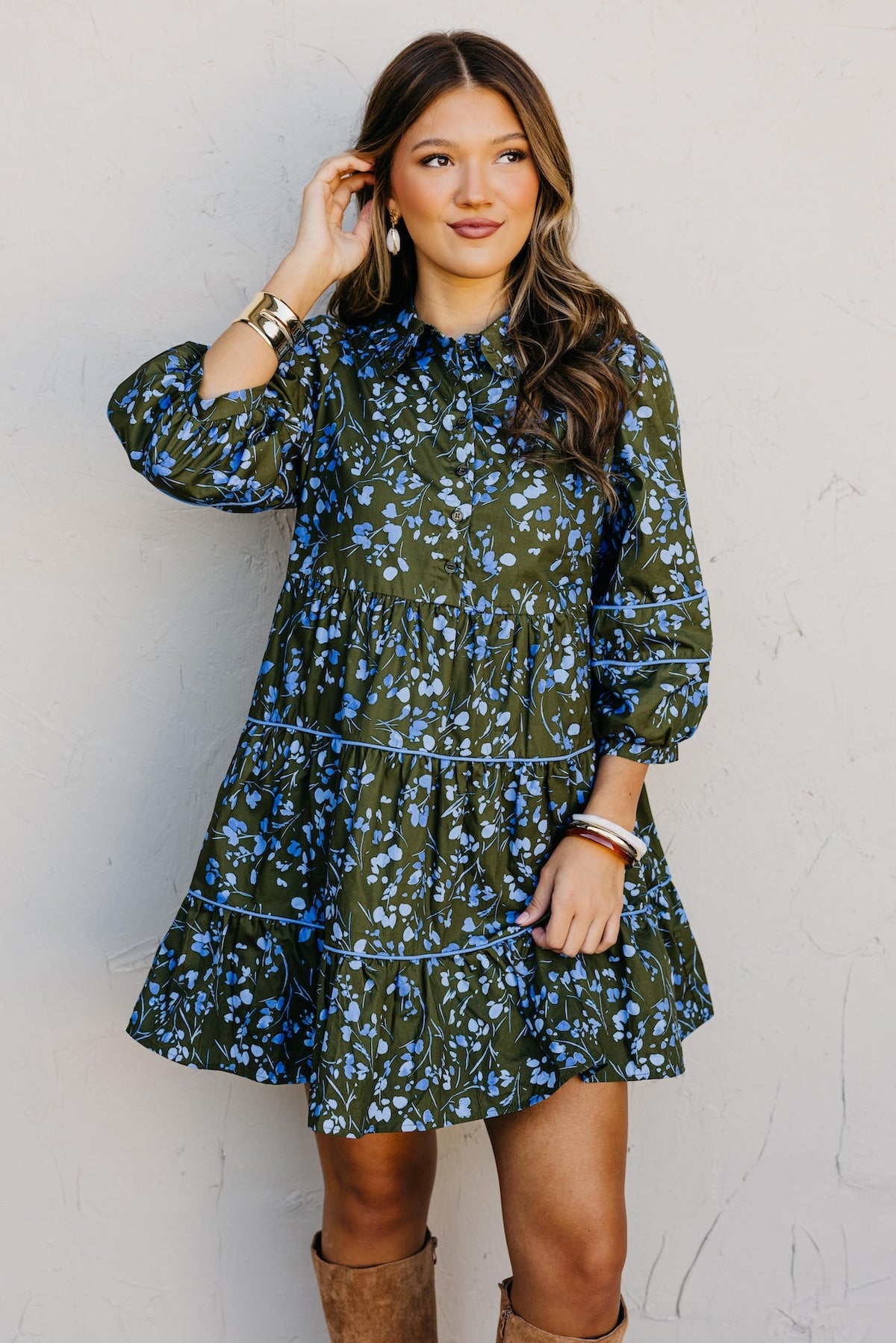 The Solvay Floral Tiered Mini Dress