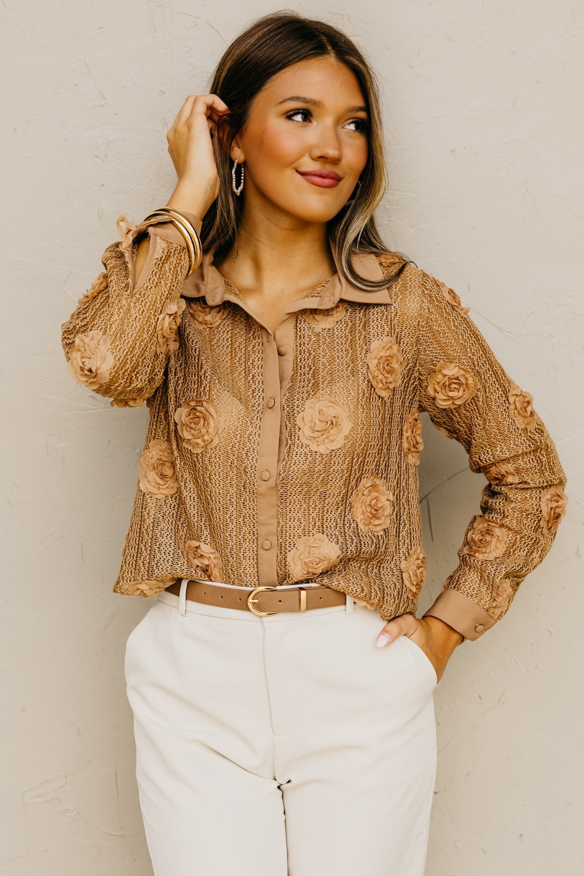 The Sonya Floral Knit Shirt