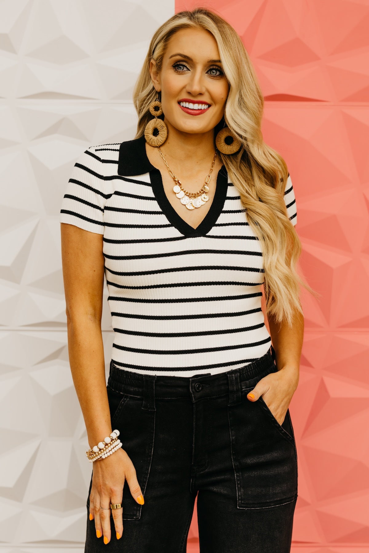 The Layton Collared Ribbed Top
