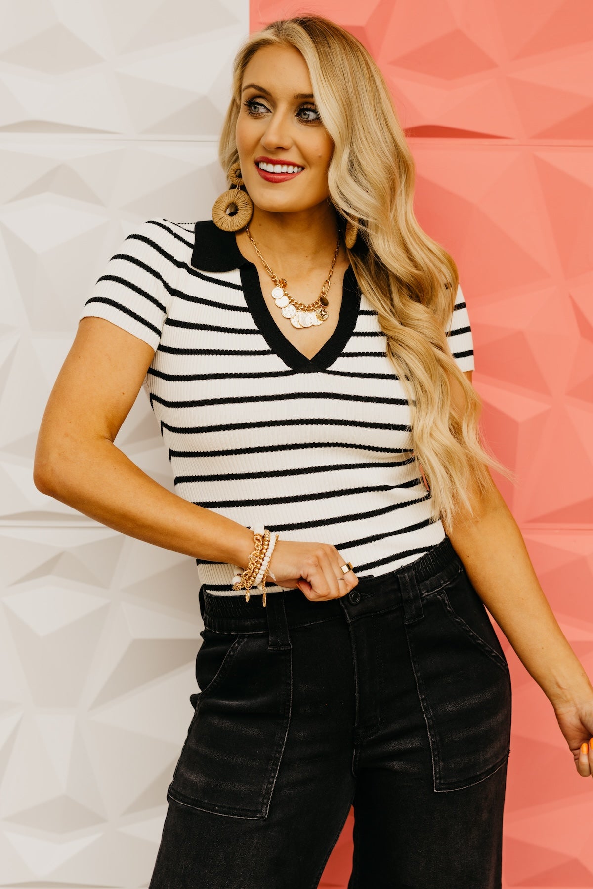 The Layton Collared Ribbed Top