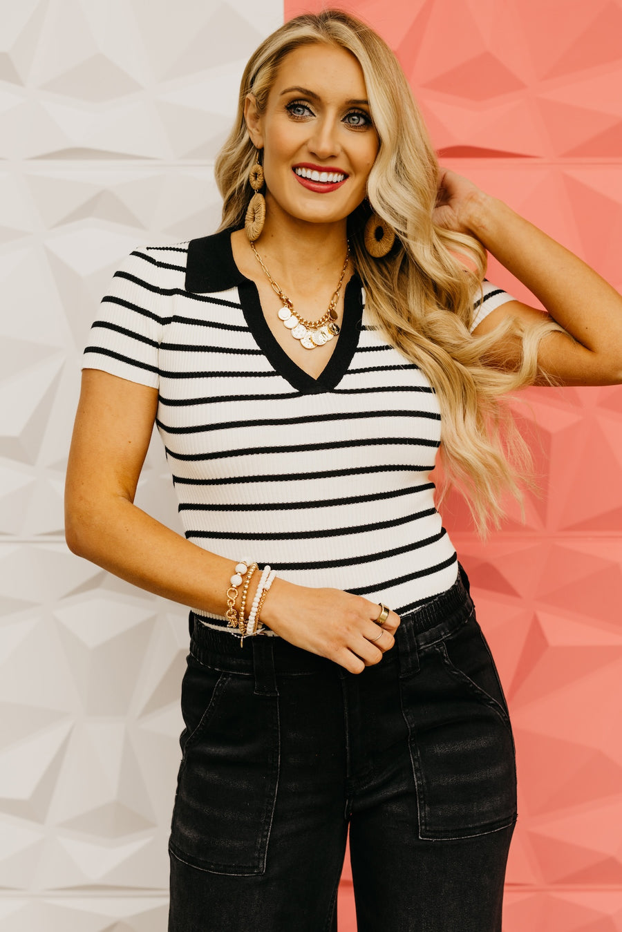 The Layton Collared Ribbed Top